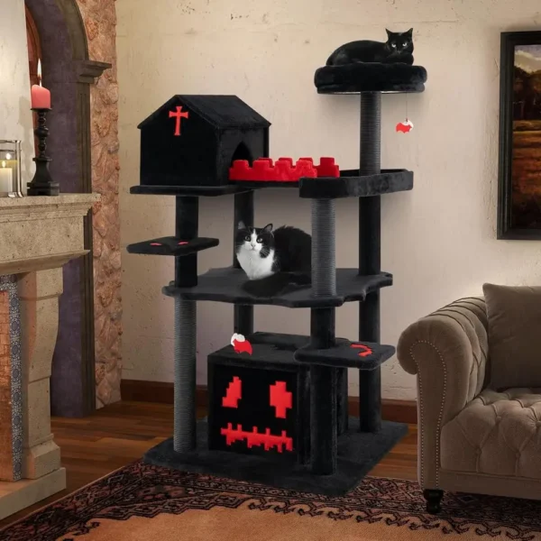 Gothic Black Cat Tower